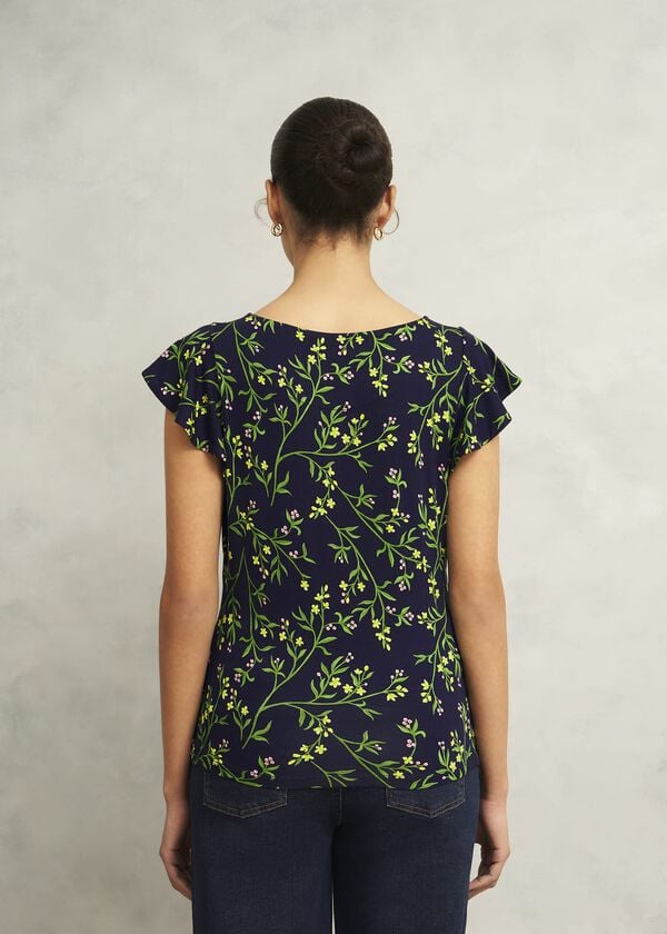 Hobbs Nessie Printed Top Navy Multi