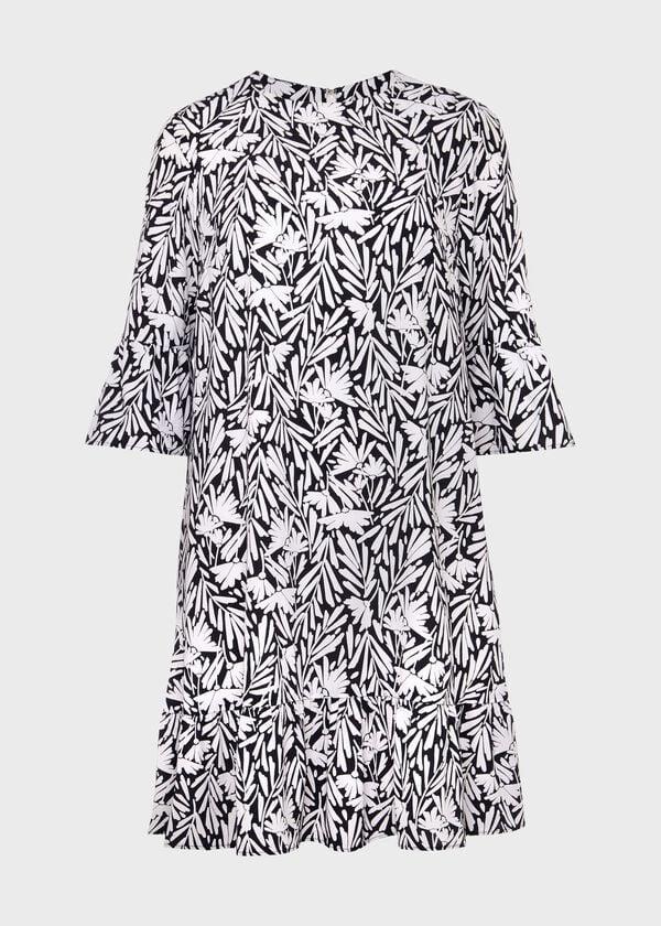 Hobbs Nika Floral Dress Navy Ivory