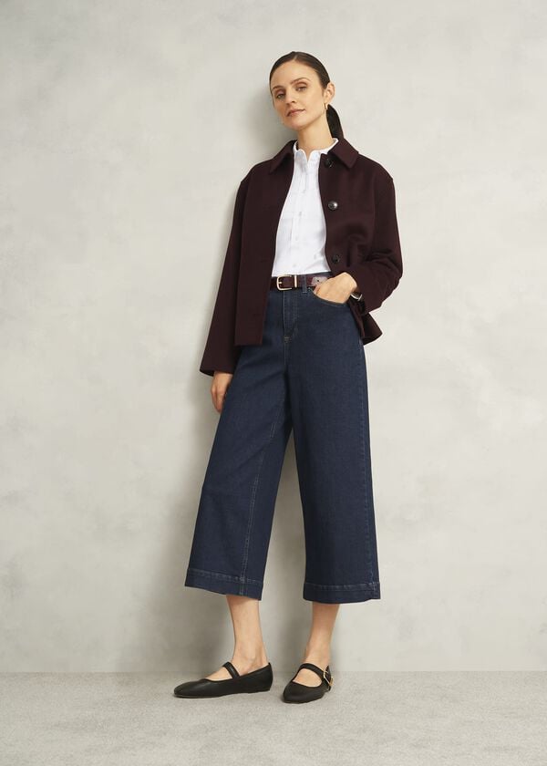 Hobbs Nima Leather Patent Belt Bordeaux Red