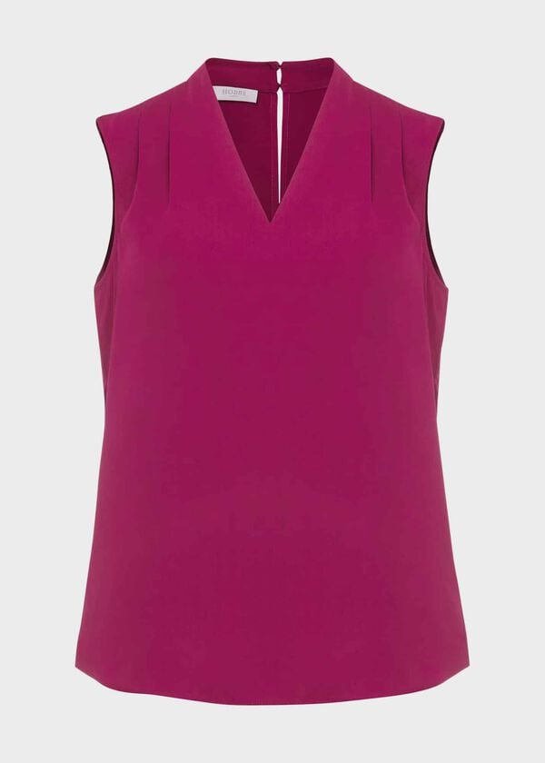 Hobbs Nina Blouse Plum Pink