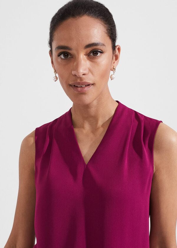 Hobbs Nina Blouse Plum Pink