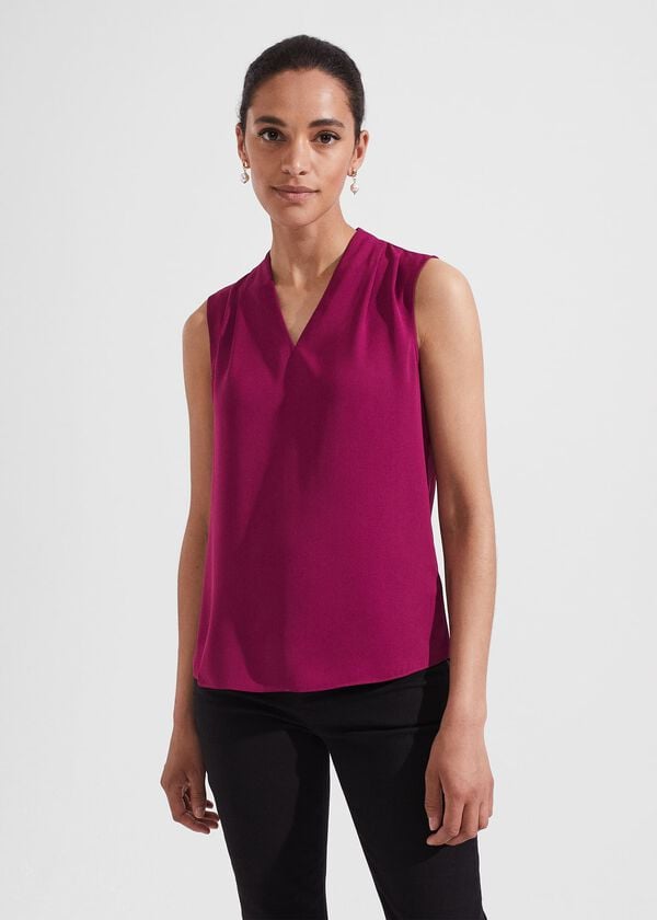 hobbs Nina Blouse Plum Pink