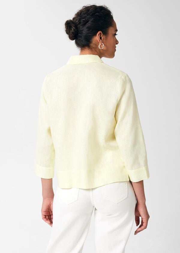 Hobbs Nita Boxy Linen Shirt Light Yellow