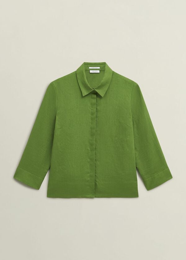 Hobbs Nita Linen Shirt Green