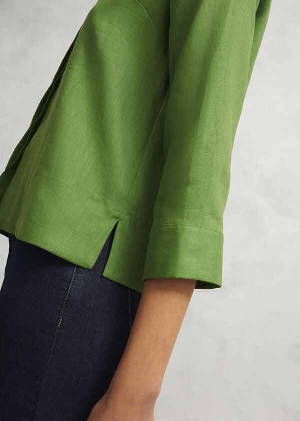 Hobbs Nita Linen Shirt Green