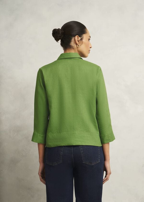 Hobbs Nita Linen Shirt Green