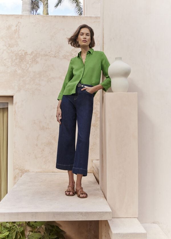hobbs Nita Linen Shirt Green
