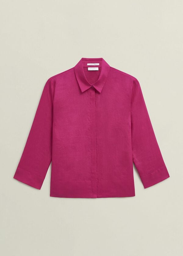 Hobbs Nita Linen Shirt Zinnia Pink