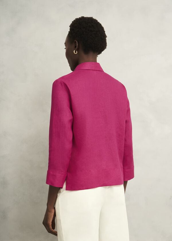 Hobbs Nita Linen Shirt Zinnia Pink
