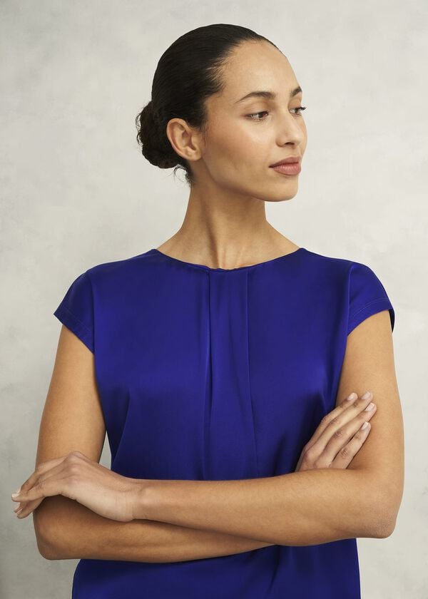 Hobbs Nita Satin Front Top Cobalt Blue