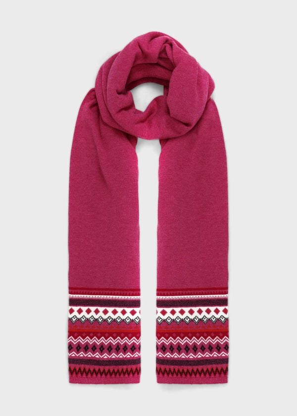 Hobbs Noa Fairisle Scarf Pink Multi