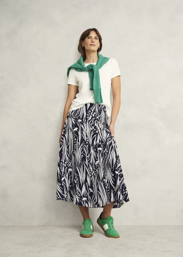 hobbs Noemi Skirt Navy Ivory