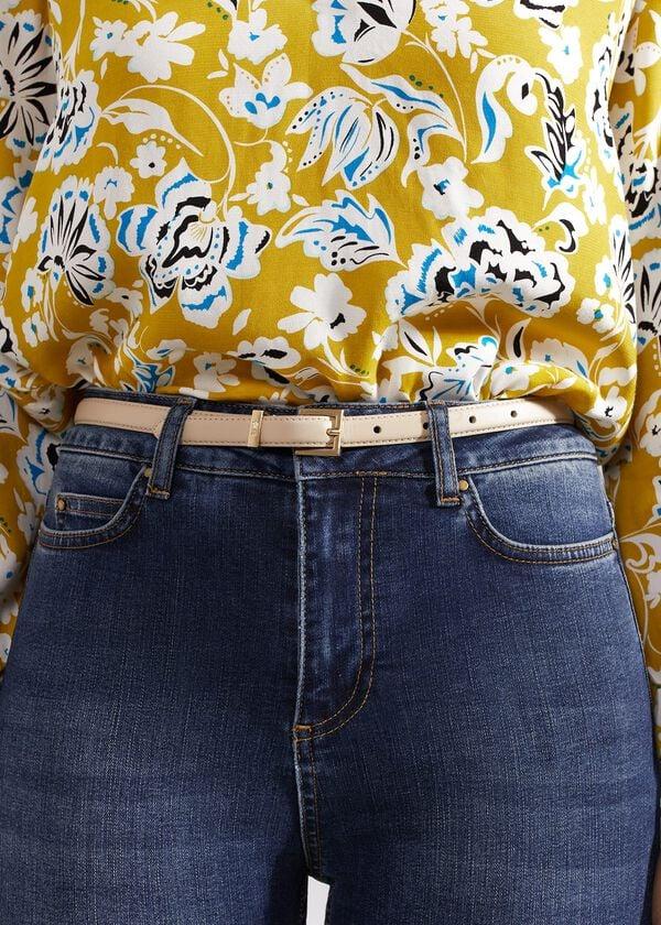 hobbs Norfolk Leather Belt Light Beige