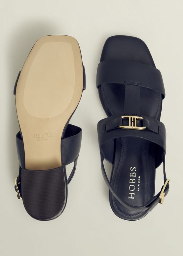 Hobbs Nyla Leather Sandals Hobbs Navy