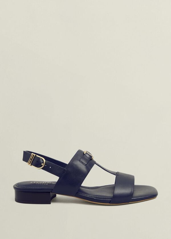 hobbs Nyla Leather Sandals Hobbs Navy