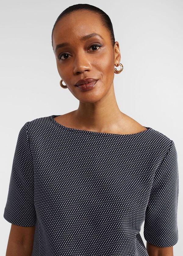Hobbs Nyla Textured Top Navy Ivory