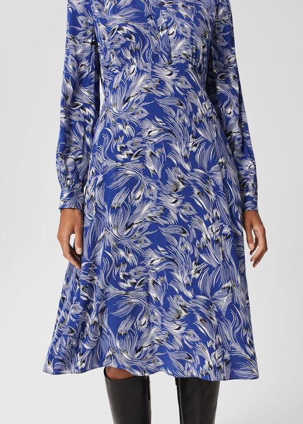 Hobbs Octavia Shirt Dress Blue Multi