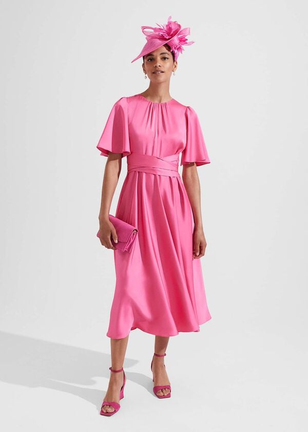 hobbs Orelia Fit And Flare Dress Party Pink