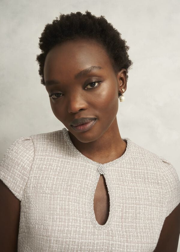 Hobbs Oriana Tweed Dress Oyster