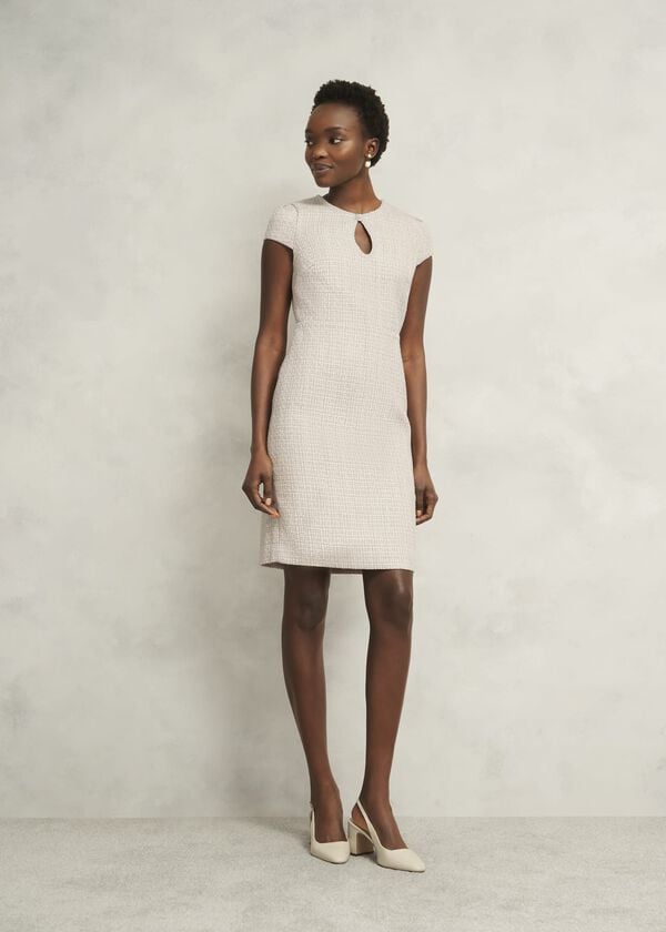 hobbs Oriana Tweed Dress Oyster