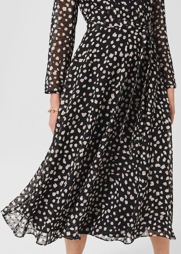 Hobbs Orla Fit And Flare Dress Black Multi