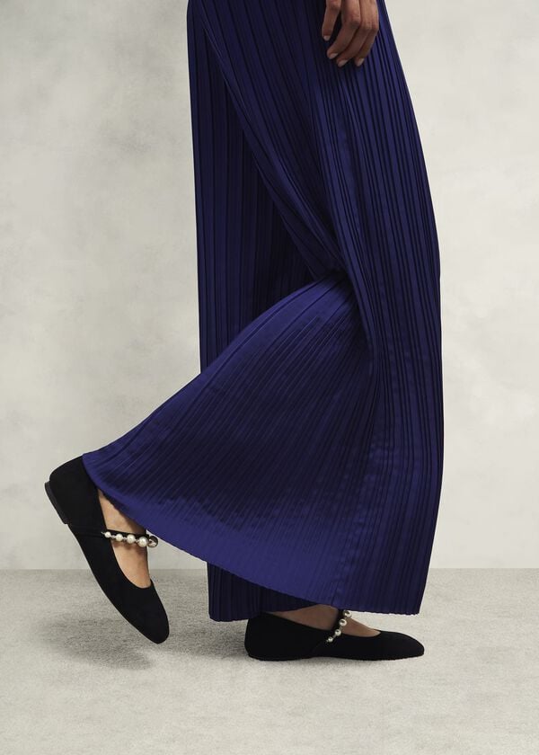 Hobbs Orla Pleated Trousers Rich Blue