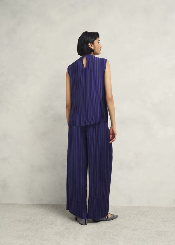 Hobbs Orla Pleated Trousers Rich Blue