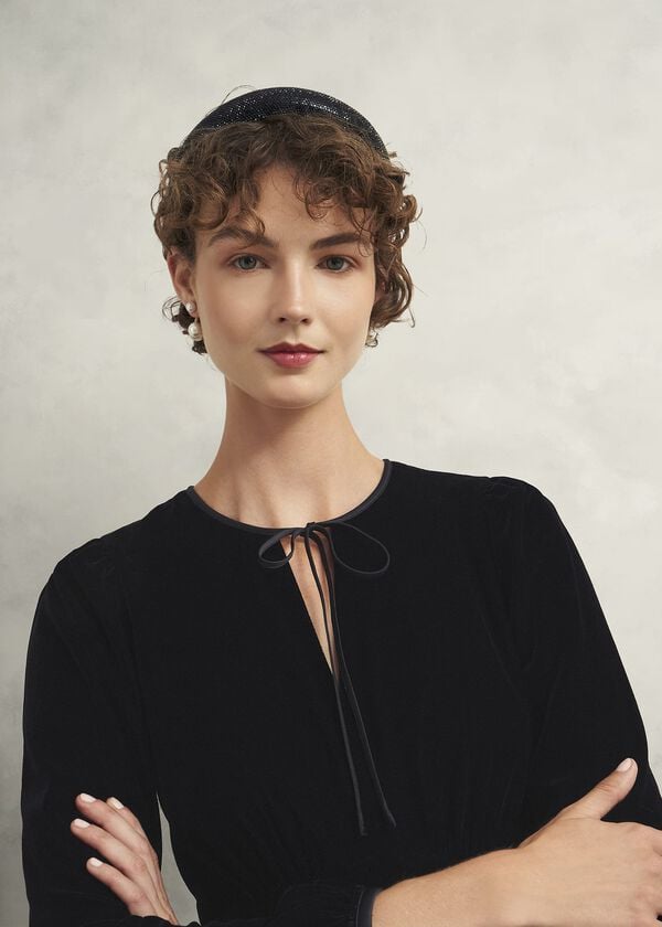 Hobbs Osterly Velvet Dress Black