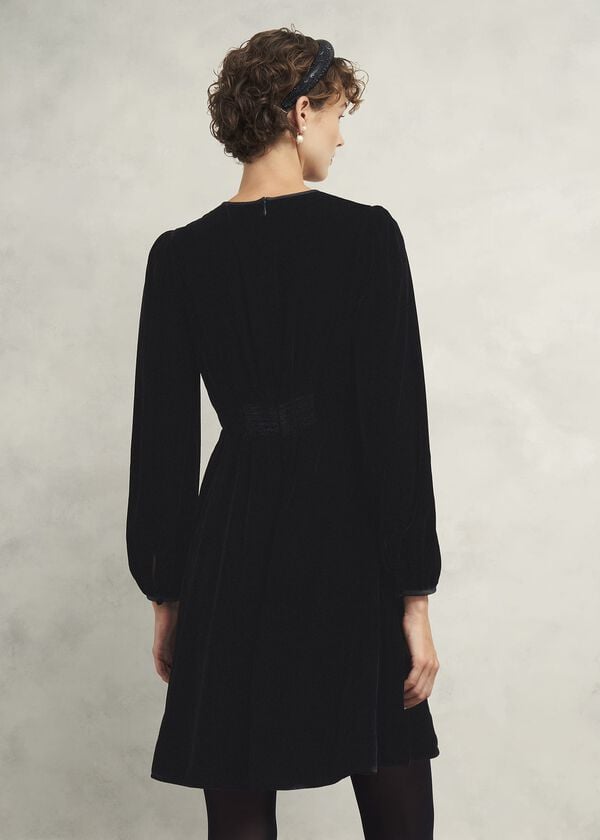 Hobbs Osterly Velvet Dress Black