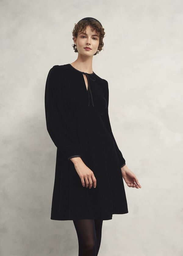 hobbs Osterly Velvet Dress Black