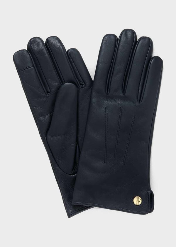 hobbs Otillia Leather Gloves Hobbs Navy