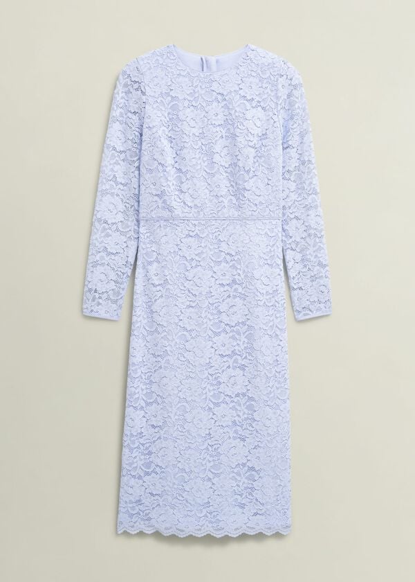 Hobbs Ottilie Lace Sequin Dress Pale Blue