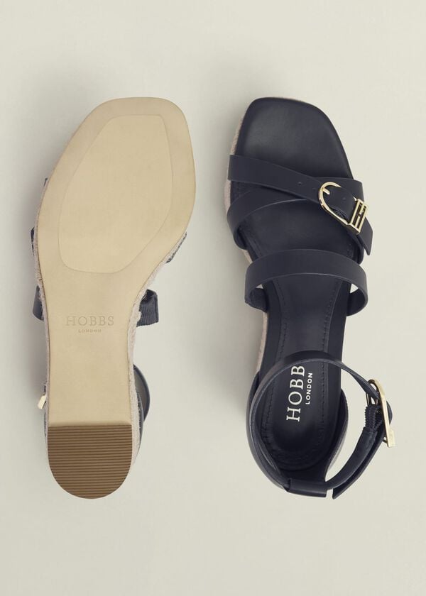 Hobbs Paloma Leather Espadrilles Hobbs Navy