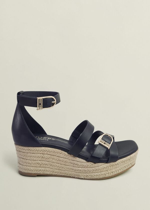 hobbs Paloma Leather Espadrilles Hobbs Navy