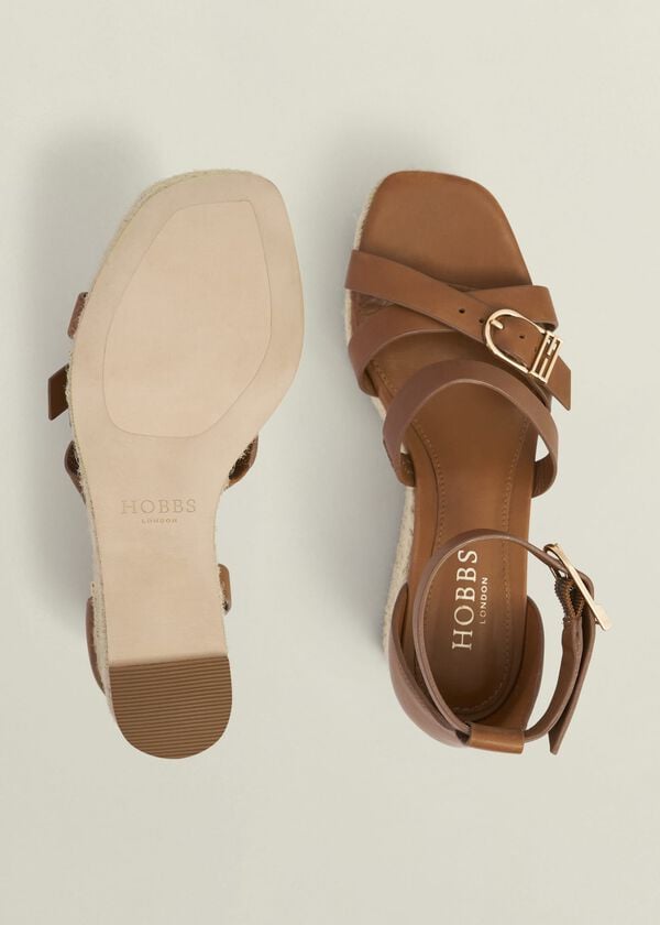 Hobbs Paloma Leather Espadrilles Tan