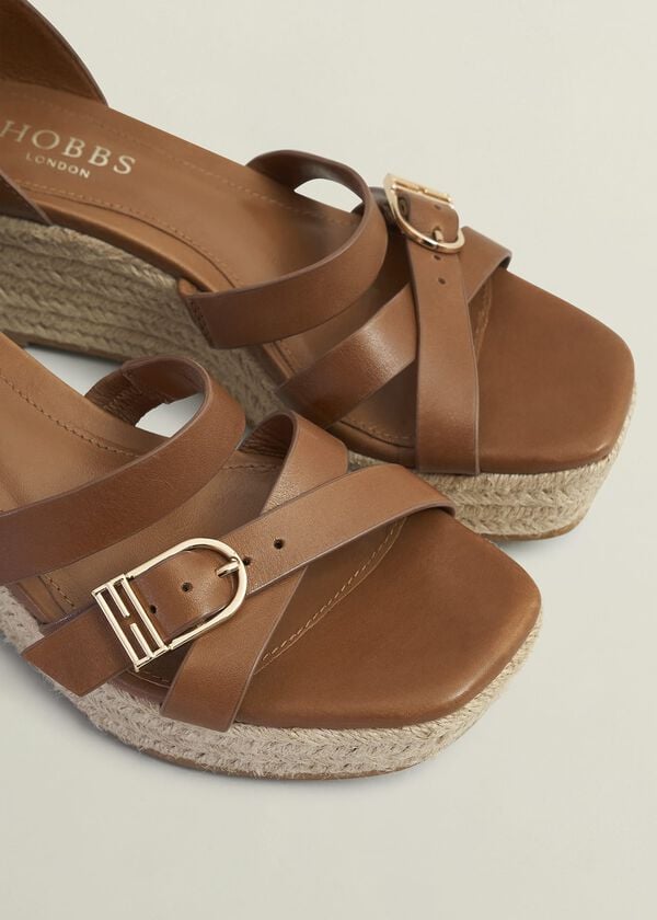 Hobbs Paloma Leather Espadrilles Tan