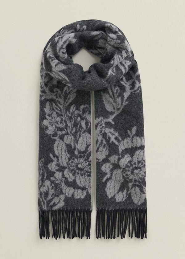 hobbs Paula Wool Scarf Black Grey