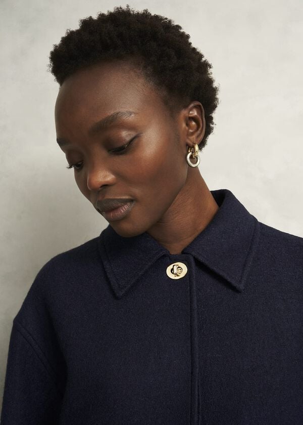 Hobbs Payton Coat With Wool Navy