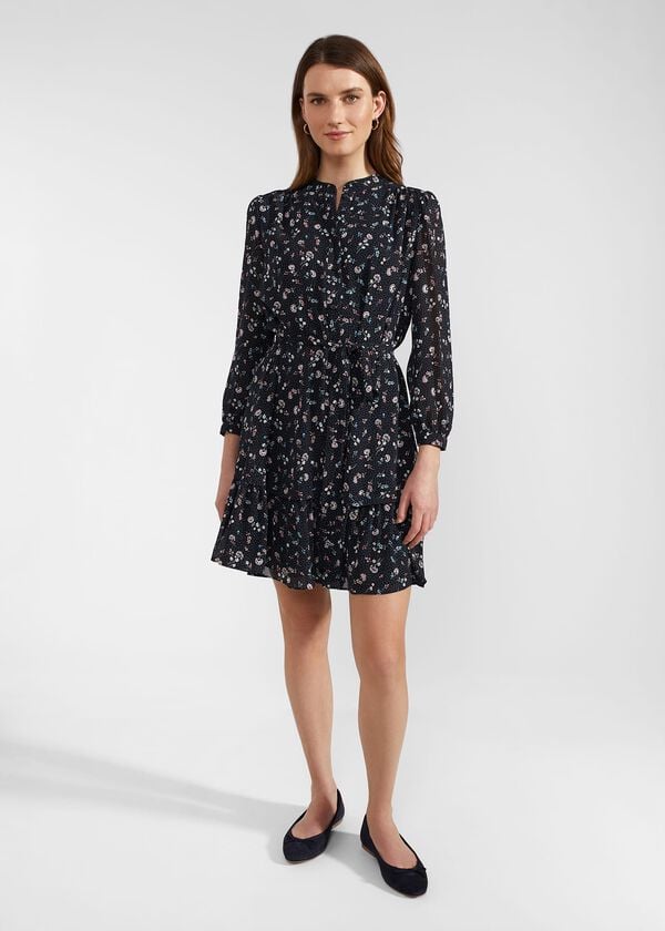 Hobbs Pearl Dress Navy Multi
