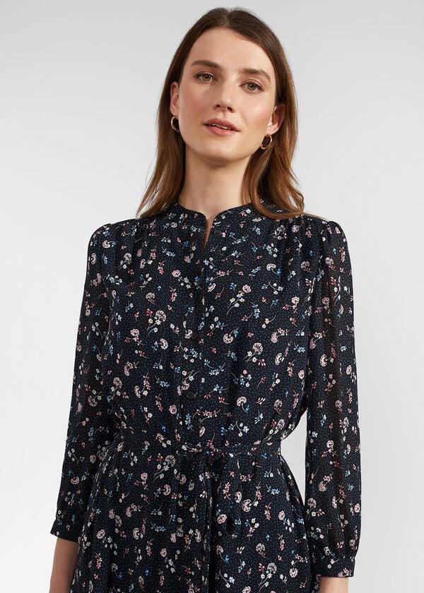 Hobbs Pearl Dress Navy Multi