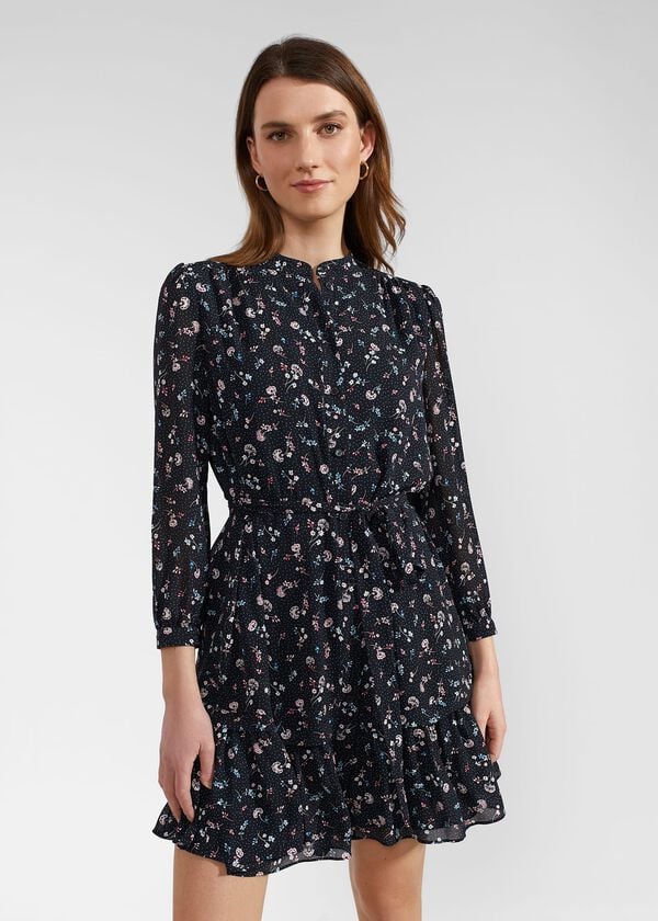 hobbs Pearl Dress Navy Multi
