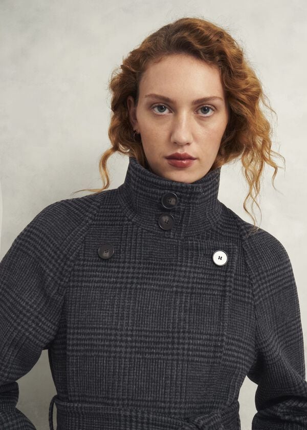 Hobbs Peckworth Coat With Wool Grey Multi