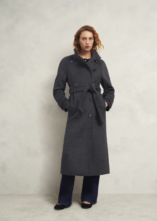 hobbs Peckworth Coat With Wool Grey Multi