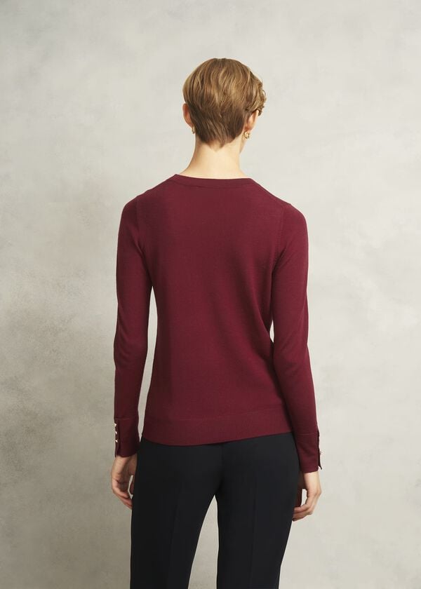 Hobbs Penny Merino Jumper Beryl Red