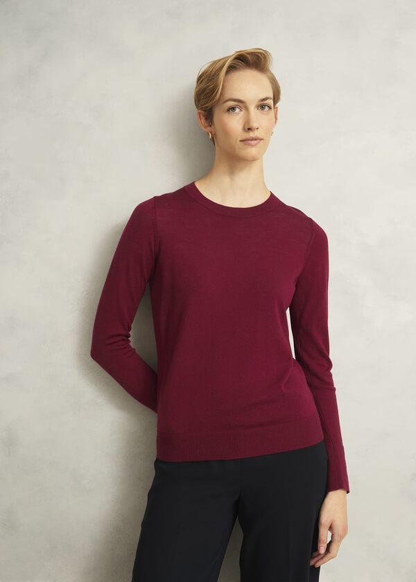 hobbs Penny Merino Jumper Beryl Red