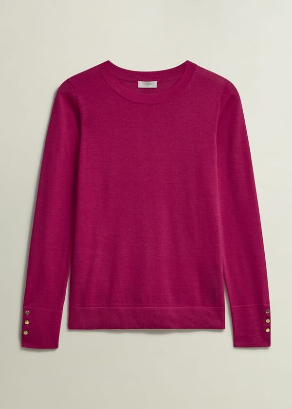 Hobbs Penny Merino Wool Jumper Cranberry Pink
