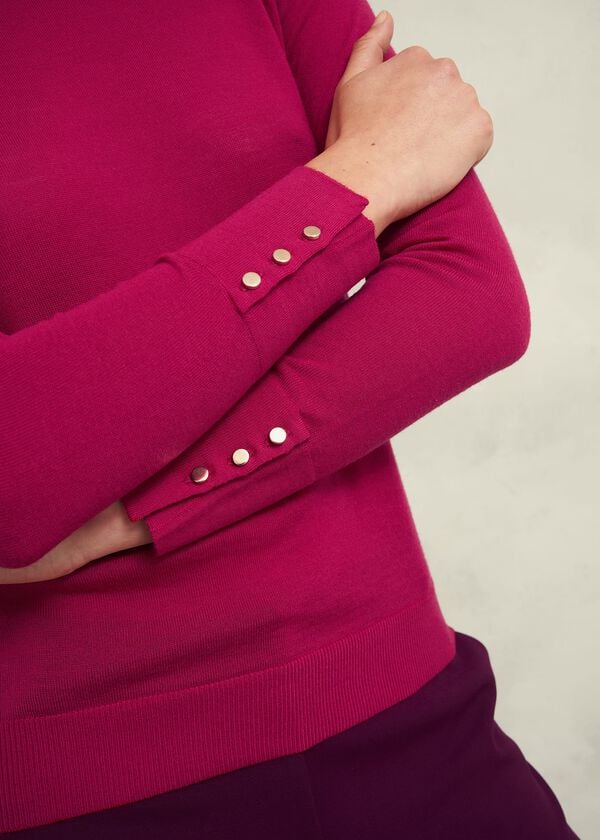 Hobbs Penny Merino Wool Jumper Cranberry Pink