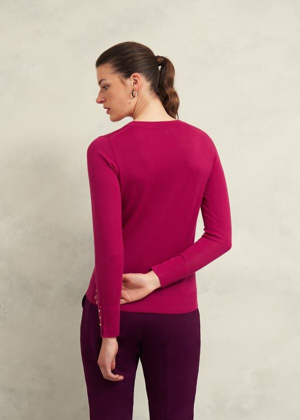 Hobbs Penny Merino Wool Jumper Cranberry Pink