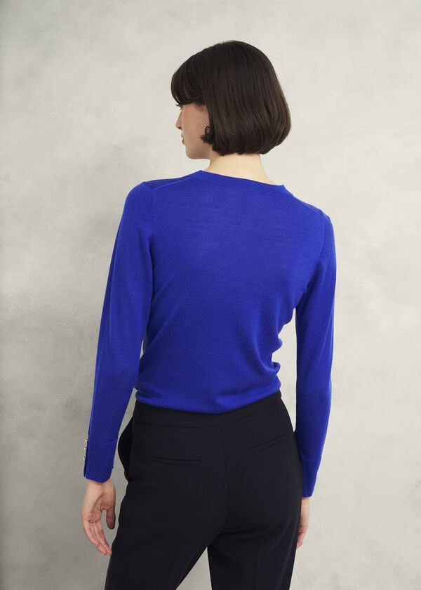 Hobbs Penny Merino Wool Jumper Eclipse Blue