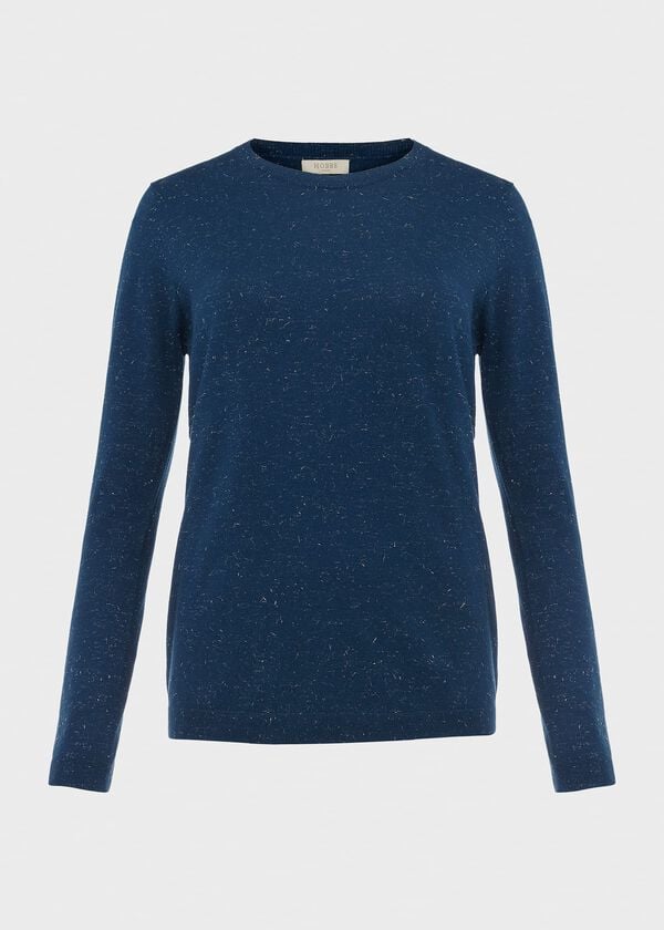 Hobbs Penny Sparkle Jumper Petrol Silver